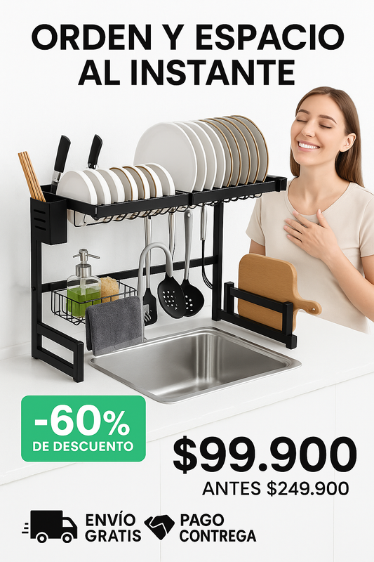 ESCURRIDOR DE PLATOS 65 CM SIN TAPA